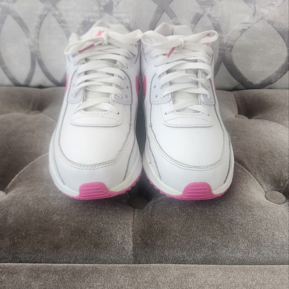 Nike Women's White and Pink Air Max Sneakers - Picture 3 of 5